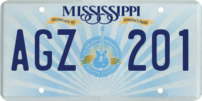 MS license plate AGZ201