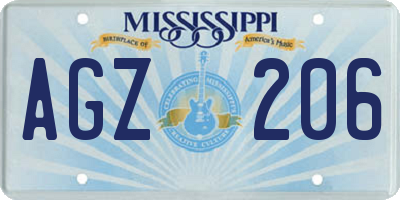 MS license plate AGZ206