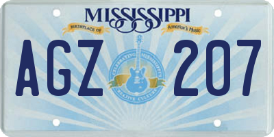 MS license plate AGZ207