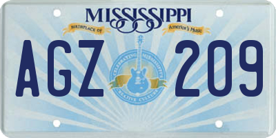MS license plate AGZ209