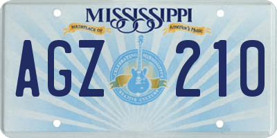 MS license plate AGZ210