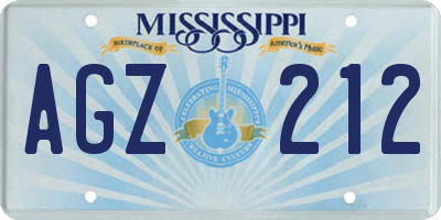 MS license plate AGZ212