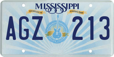 MS license plate AGZ213