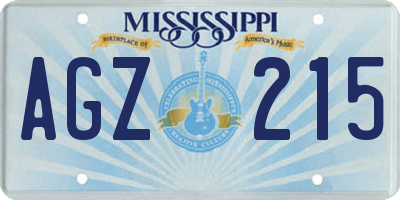 MS license plate AGZ215
