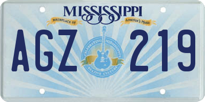 MS license plate AGZ219