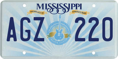 MS license plate AGZ220