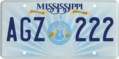 MS license plate AGZ222