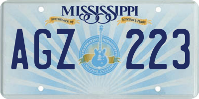 MS license plate AGZ223