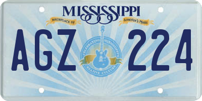 MS license plate AGZ224