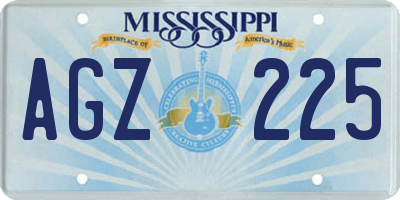 MS license plate AGZ225