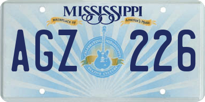 MS license plate AGZ226