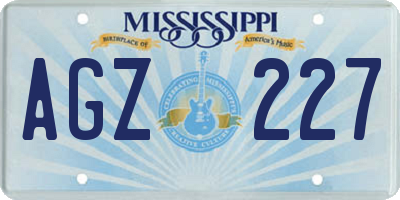 MS license plate AGZ227