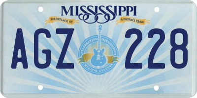 MS license plate AGZ228