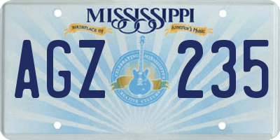 MS license plate AGZ235