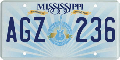 MS license plate AGZ236