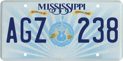 MS license plate AGZ238
