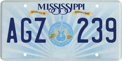 MS license plate AGZ239