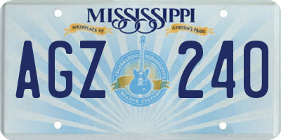 MS license plate AGZ240