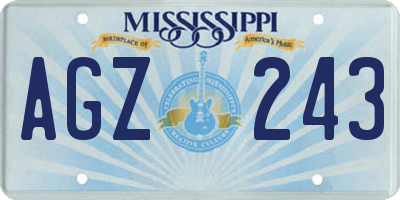 MS license plate AGZ243