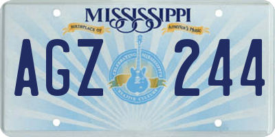 MS license plate AGZ244
