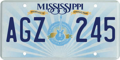 MS license plate AGZ245