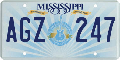 MS license plate AGZ247
