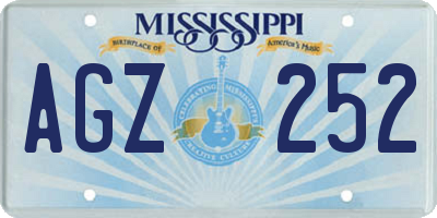 MS license plate AGZ252