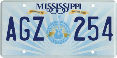 MS license plate AGZ254