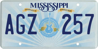 MS license plate AGZ257