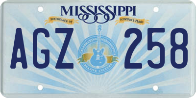 MS license plate AGZ258