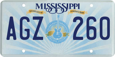 MS license plate AGZ260
