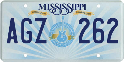MS license plate AGZ262