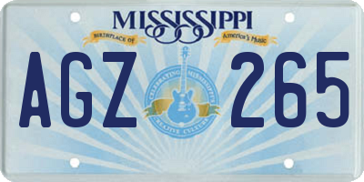 MS license plate AGZ265