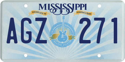 MS license plate AGZ271