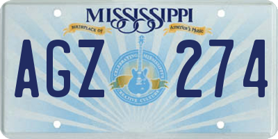 MS license plate AGZ274