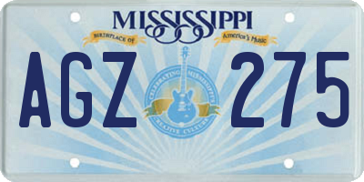 MS license plate AGZ275