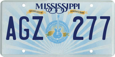 MS license plate AGZ277