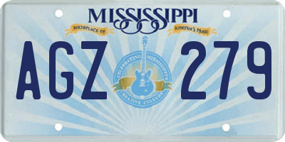 MS license plate AGZ279