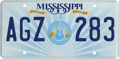 MS license plate AGZ283