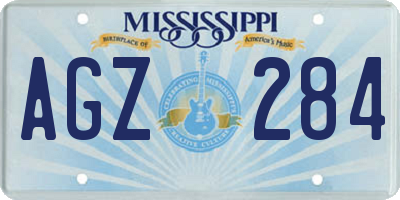 MS license plate AGZ284