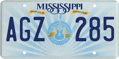 MS license plate AGZ285