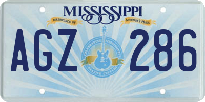 MS license plate AGZ286