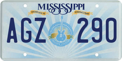 MS license plate AGZ290