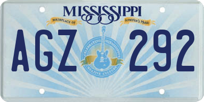 MS license plate AGZ292