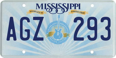 MS license plate AGZ293