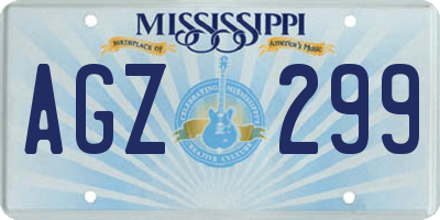 MS license plate AGZ299