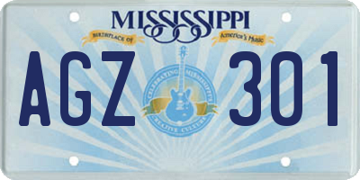 MS license plate AGZ301