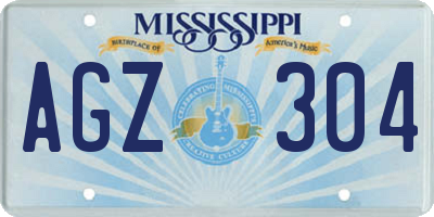MS license plate AGZ304