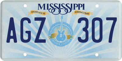 MS license plate AGZ307