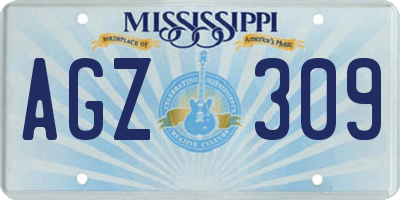 MS license plate AGZ309